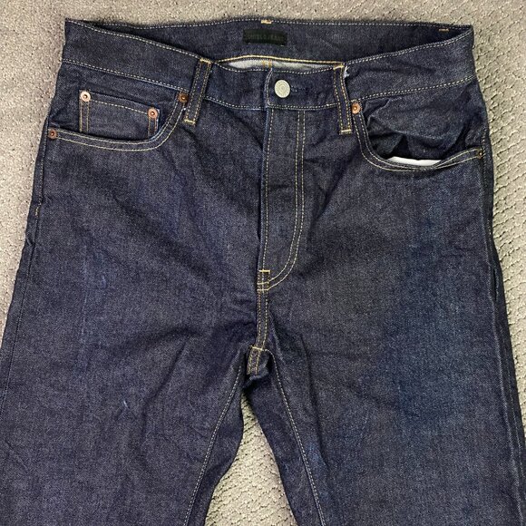 Uniqlo Selvedge Denim Jeans Men's 31 Kaihara Dark Wash Measures 32.5 x 30.25 - Picture 4 of 14